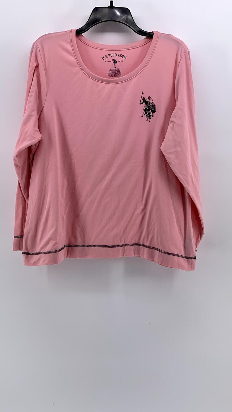U.S POLO ASSN. Women's Plus Light Pink Long Sleeve Top SZ 2X